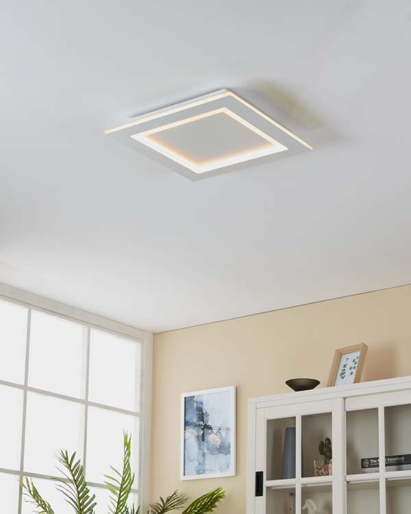 Plafondlamp - wit - 45x45cm - dimbaar - LED - 1x27,9W - 2700-6500K + RGB