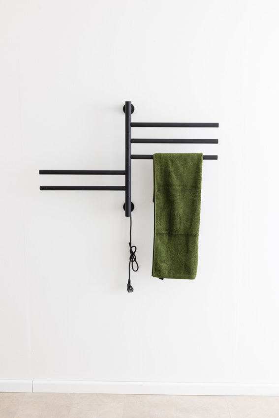 Handdoekradiator Dawn enkel 62,2x51,6cm zwart 80Watt