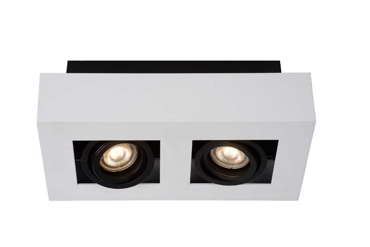 Plafondlamp - wit - dimbaar - LED - GU10 - 2x5W - 2200/3000K
