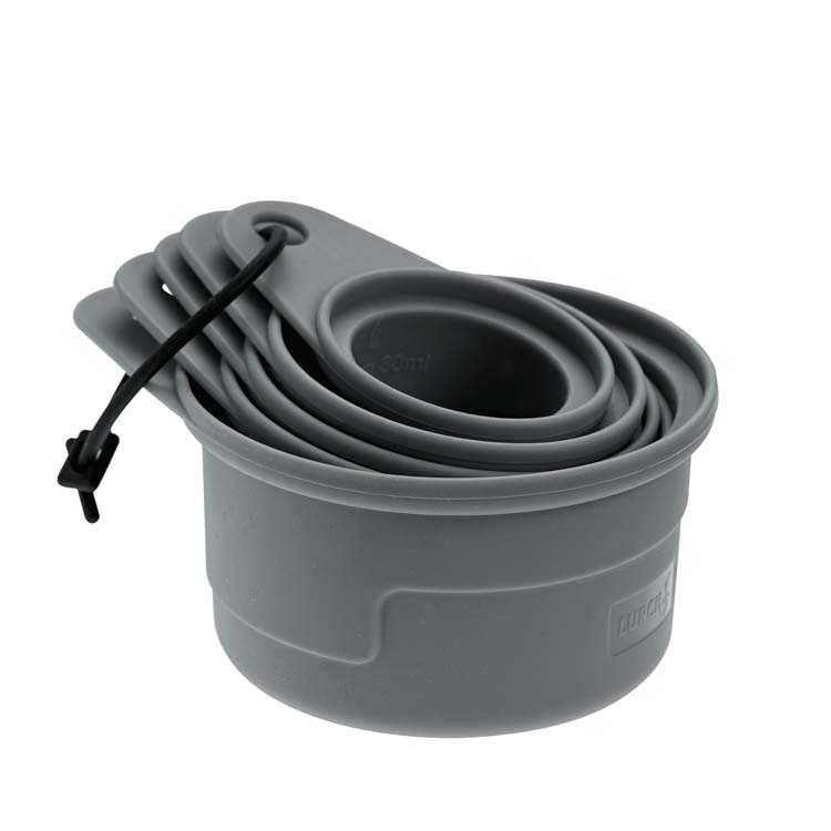 Maatbeker silicone grijs 30-60-80-125-250 ml 5 stuks