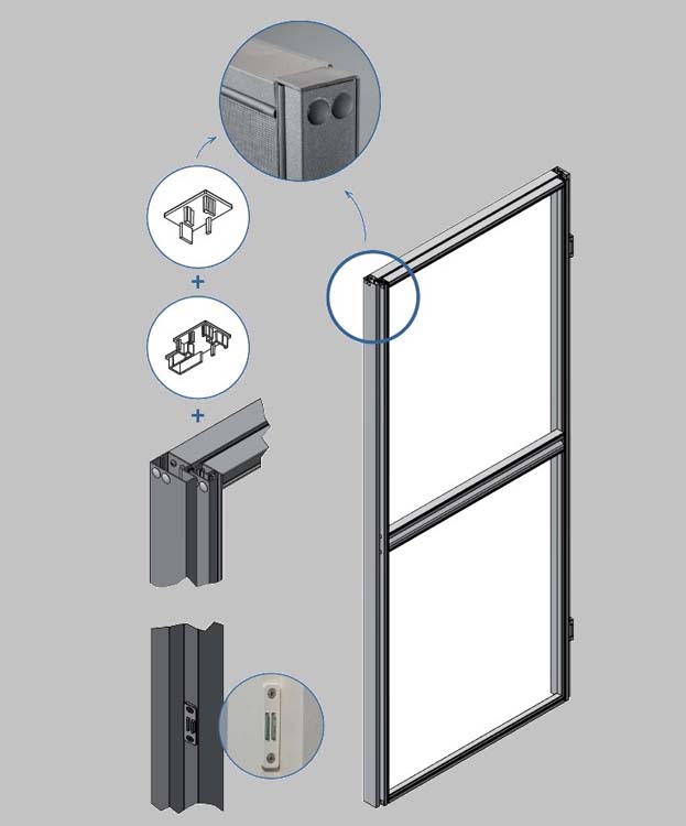 Porte anti-moustique Premium noire L 1040 x H 2200 droite