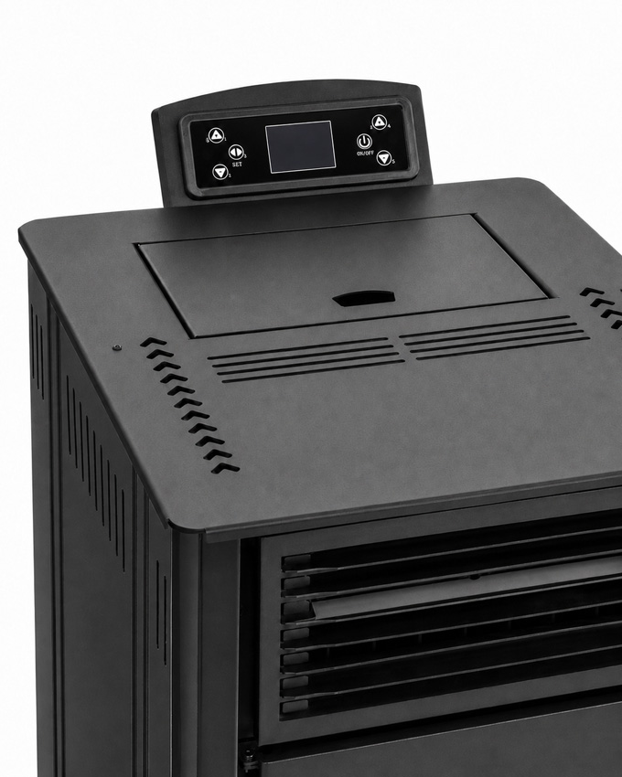 Pelletkachel Digi - 8kW - 160m³ - zwart - 47,8x43,5x90,1cm