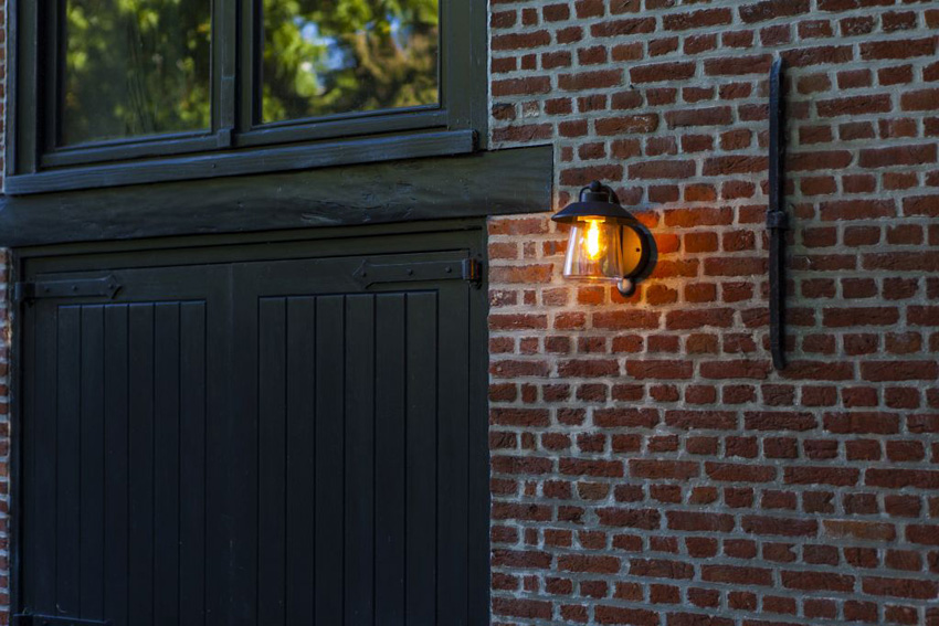 Wandlamp buiten - zwart roest - 22x17,6x22,4cm - dimbaar - E27 - 1x40W - IP44 - bewegingssensor