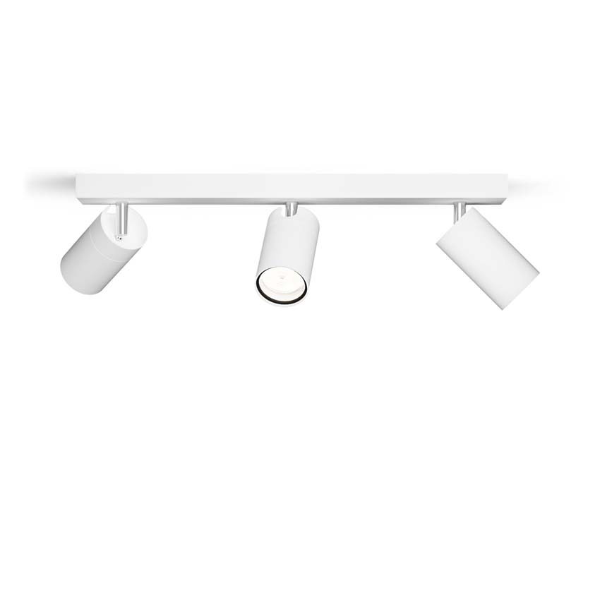Spot plafond salle de bains blanc 3 spots ronde IP44