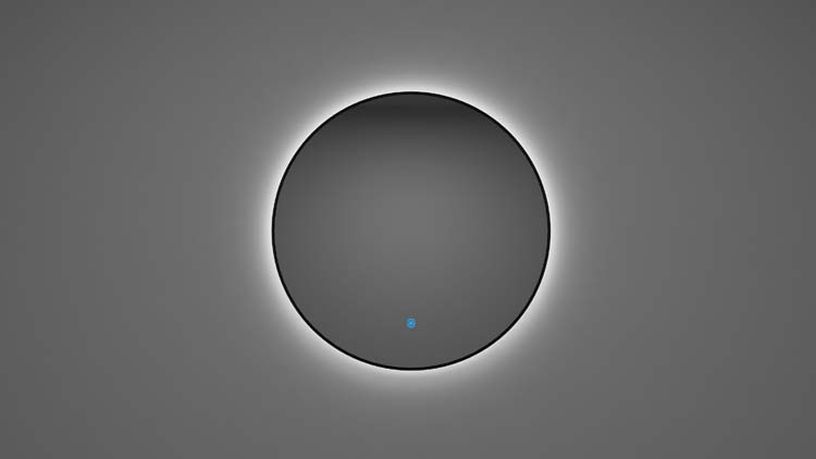 Spiegel Kira rond LED mat zwart Ø100cm