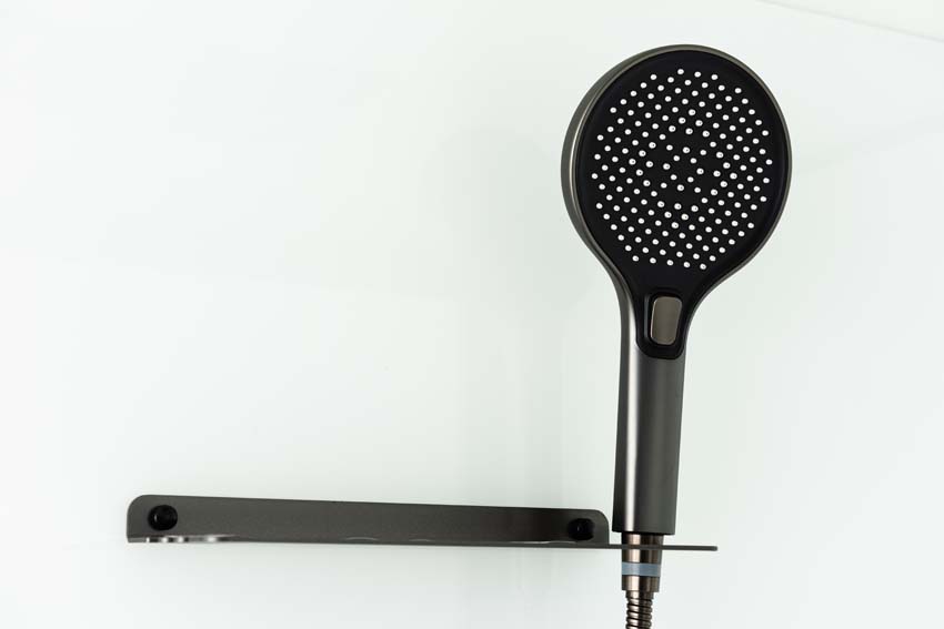 Cabine de douche Amani droite gunmetal porte coulissante 90x115x215cm