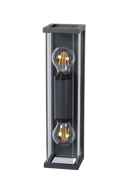 Lucide CLAIRE MINI - Wandlamp Buiten - H36cm - Antraciet