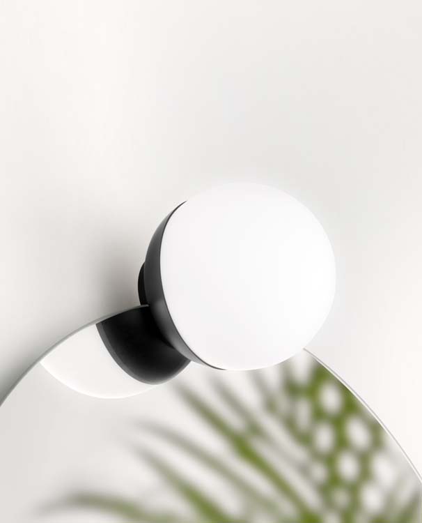Éclairage de salle de bains rond  noir  Ø9cm  5W  4000K  IP44