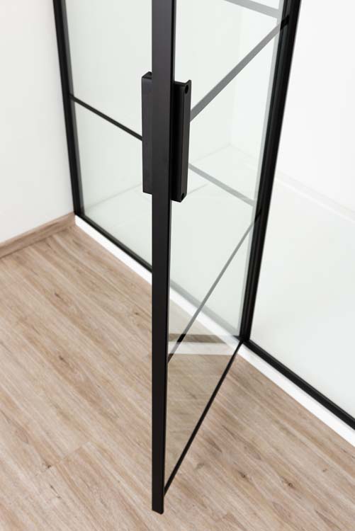 Porte de douche tournante avec partie fixe Ulysses noir 160x200cm