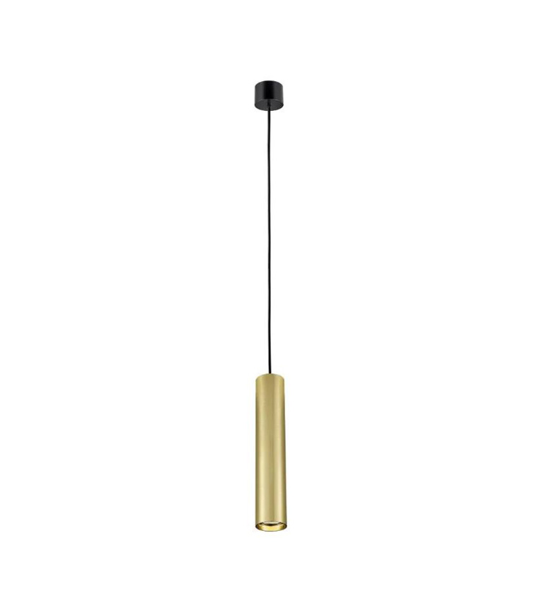 Hanglamp - zwart/geborsteld goud - Ø5,6xH184cm - dimbaar - GU10 - 1x50W