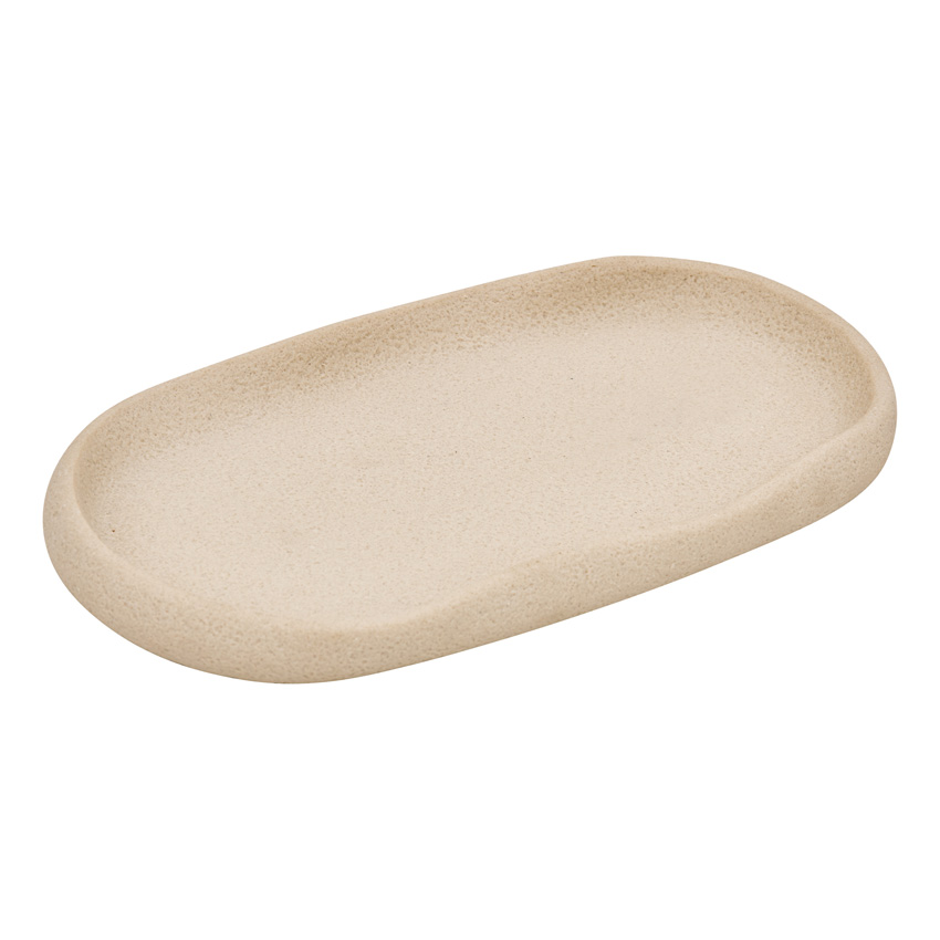 Plateau Owen polyrésine beige 22,6x12,7x1,9cm
