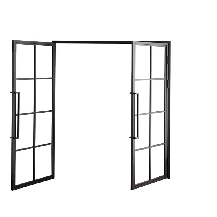 Dubbele stalen binnendeur Tara zwart 2x8R links duwend op maat