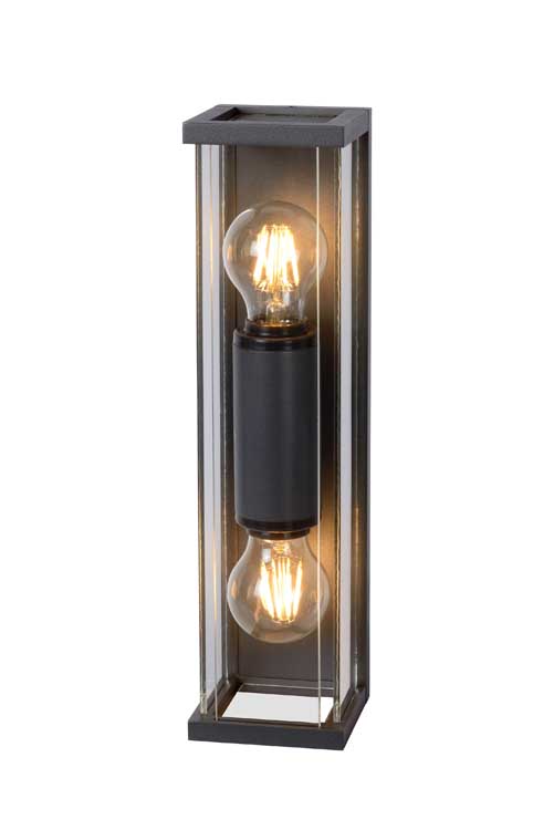 Lucide CLAIRE MINI - Wandlamp Buiten - H36cm - Antraciet