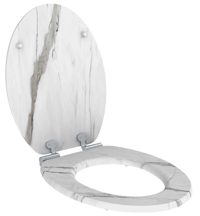 Wc-bril Allibert marmer wit soft-close Wc-bril Allibert marmer wit soft-close