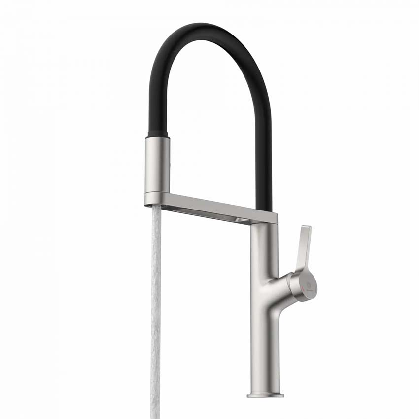 Robinet de cuisine Wasserwerk WK 2 aspect inox avec bec extractible