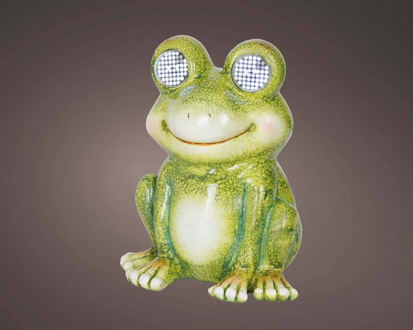 Figurine de grenouille polyrésine verte 17,2x20x24,5cm