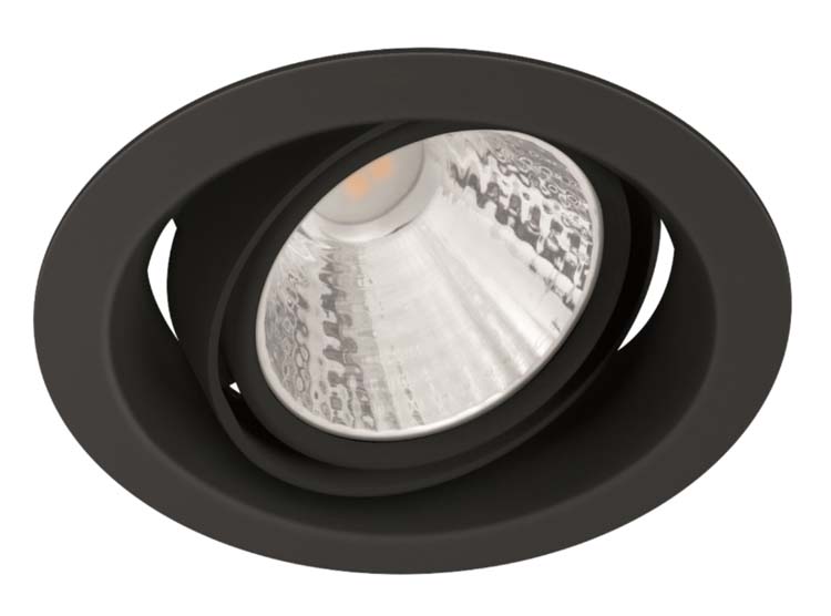 Spot encastrable - noir - Ø9xH6cm - dimmable - LED - 3x7W - 2700K