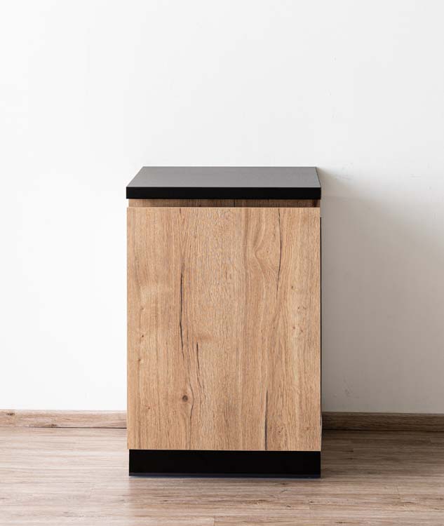 Armoire de cuisine Plenti avec panneau pour lave-vaisselle noir/aspect bois 59,6x74,4cm