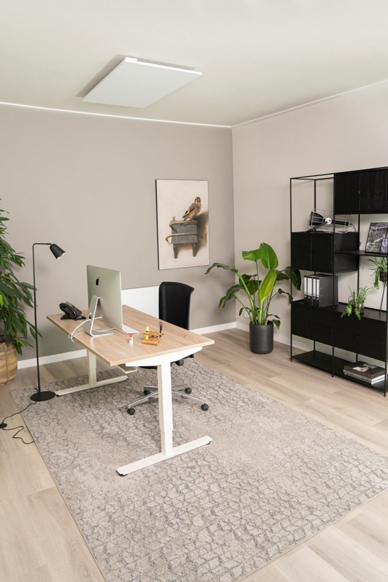 Panneau infrarouge Esmee simple 123x68cm blanc 800 Watt élément chauffant carbone + digital