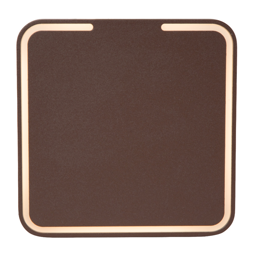 Lucide Essential Finister - Applique murale intérieur/extérieur - LED - 1x7W - 2700K - IP54 - Brun rouille