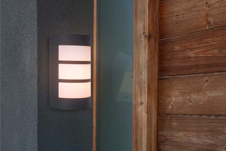 Buitenverlichting LED wandlamp donker grijs E27