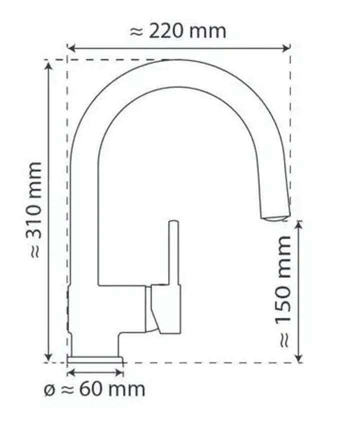 Keukenkraan Friso chroom met LED