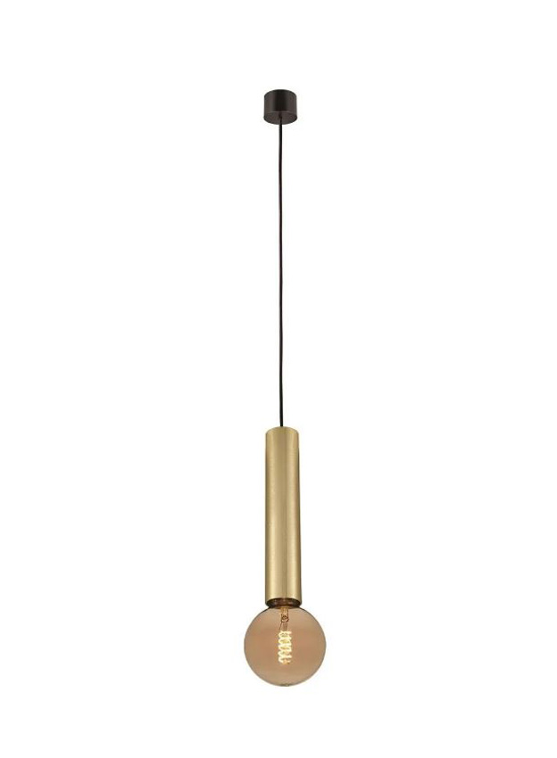 Hanglamp - zwart/geborsteld goud - Ø5,6xH184cm - dimbaar - E27 - 1x50W