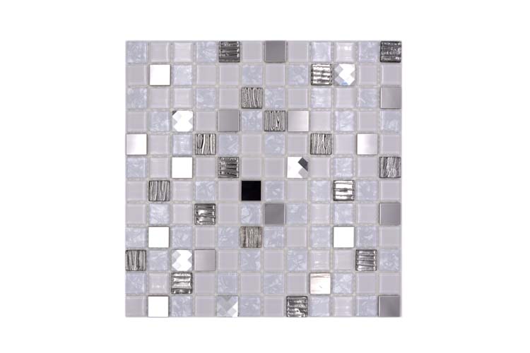 Mozaïek glas deco mix wit 30 x 30 cm