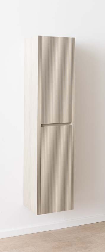 Armoire colonne Amelia gris fumé suspendue 170x40x35cm