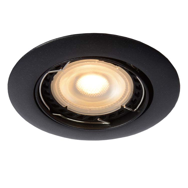 Spot encastré - noir - rond - dimmable - GU10 - 5W - 3000K - set de 3