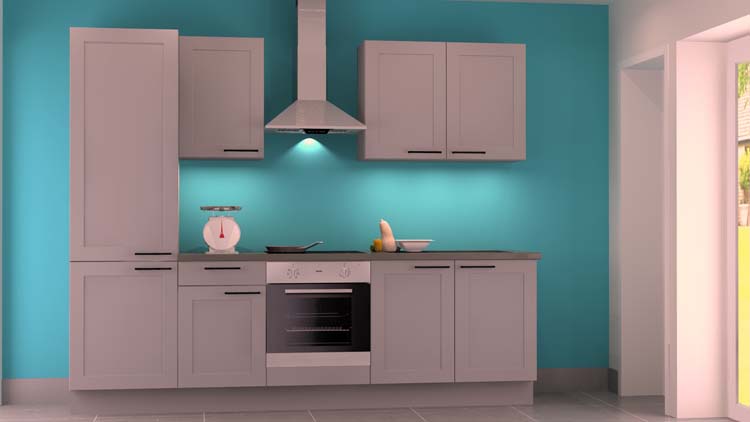 Keuken Premium 3A grijs 270cm - voorgemonteerd - zonder toestellen