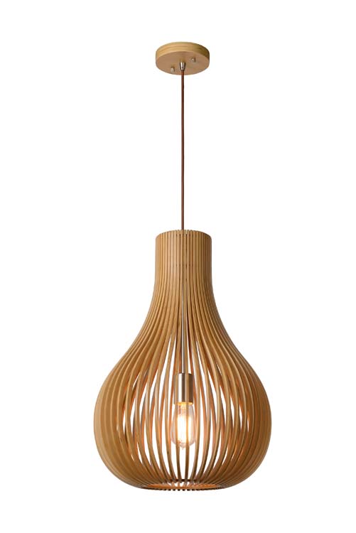 Lucide BODO - Hanglamp - Ø 38 cm - E27 - Licht hout