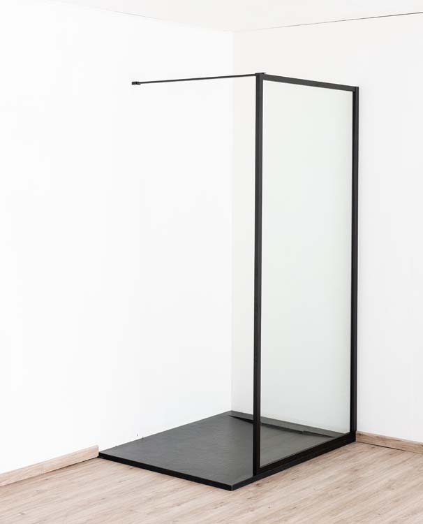 Douchebak Fineza composiet met gelcoat zwart 120x90cm