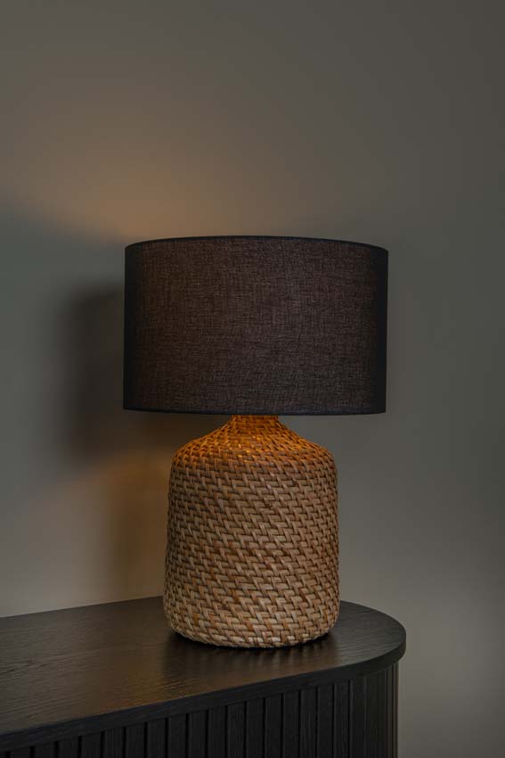 Lucide Premium Arrah - Tafellamp - Ø 35 cm - E27 - 1x40W - Naturel