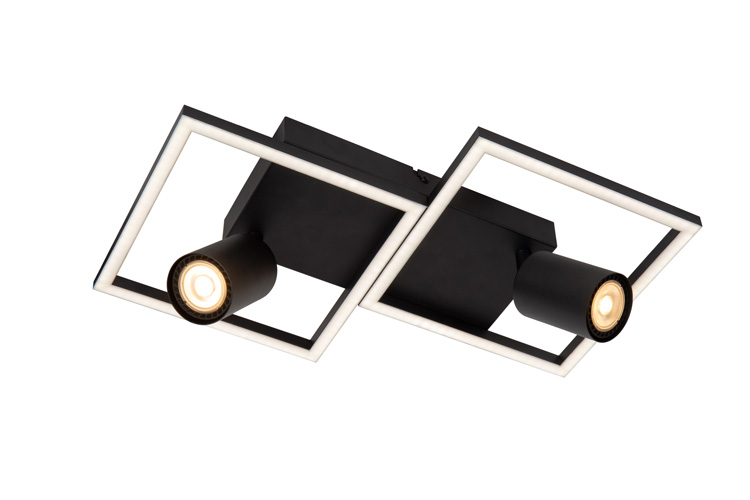 Plafonnier Glint - noir - 2xGU10 + LED