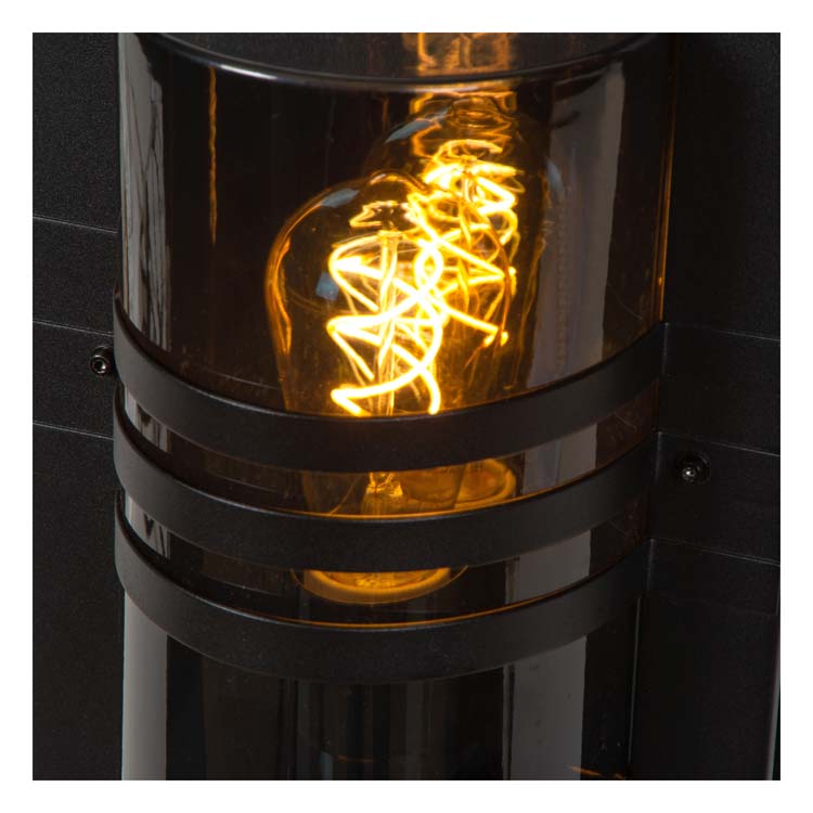Lucide PRIVAS - Wandlamp Buiten - H33 cm - E27 - IP44 - Zwart