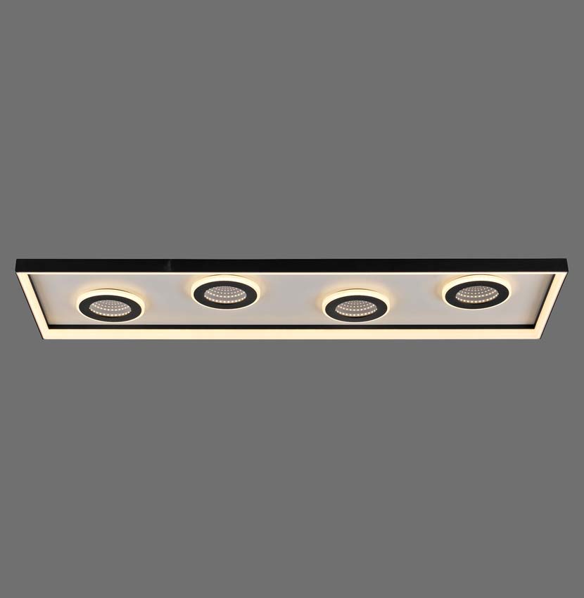 Plafonnier - noir - 100x30cm - dimmable - 32W - 2700-5000K - avec télécommande