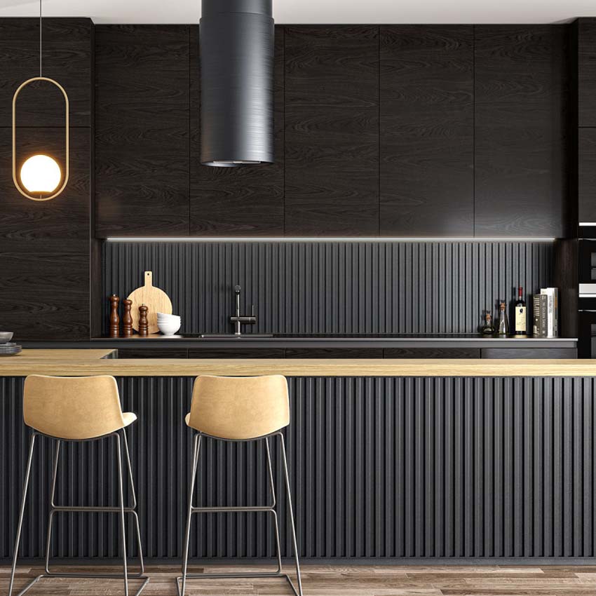 Gevelpaneel Line up outdoor metaal grafietgrijs 36x300cm