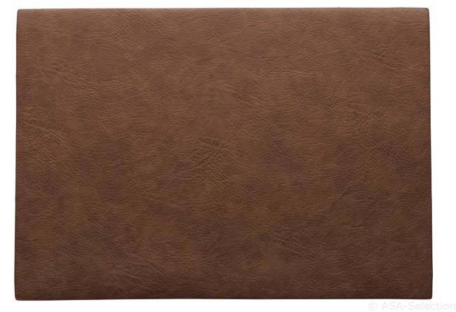 Placemat vegan aspect cuir 46x33 cm caramel