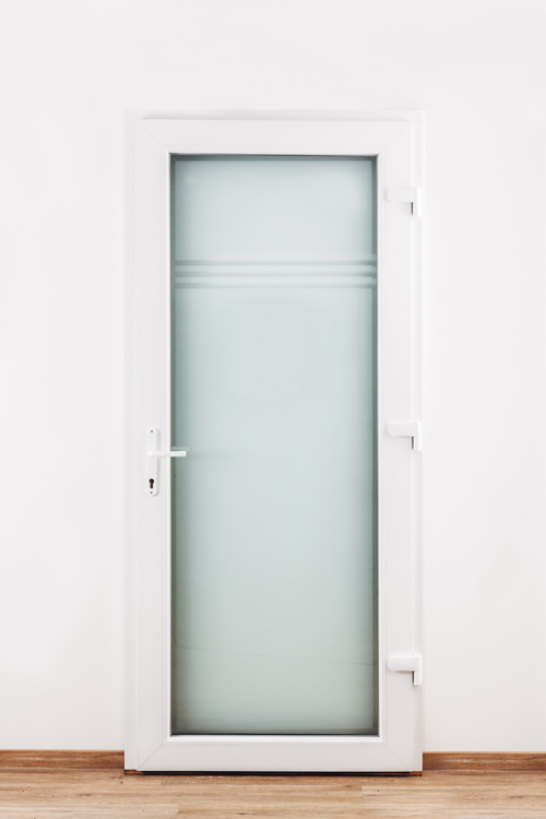 Porte extérieure pvc anthra/blanche mat 3 lignes claires D SUR MESURE Porte extérieure pvc anthra/blanche mat 3 lignes claires D SUR MESURE