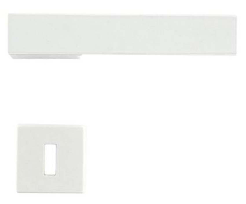 Poignée de porte pro X-treme blanc structure ronde set complet avec rosaces et plaque de clé