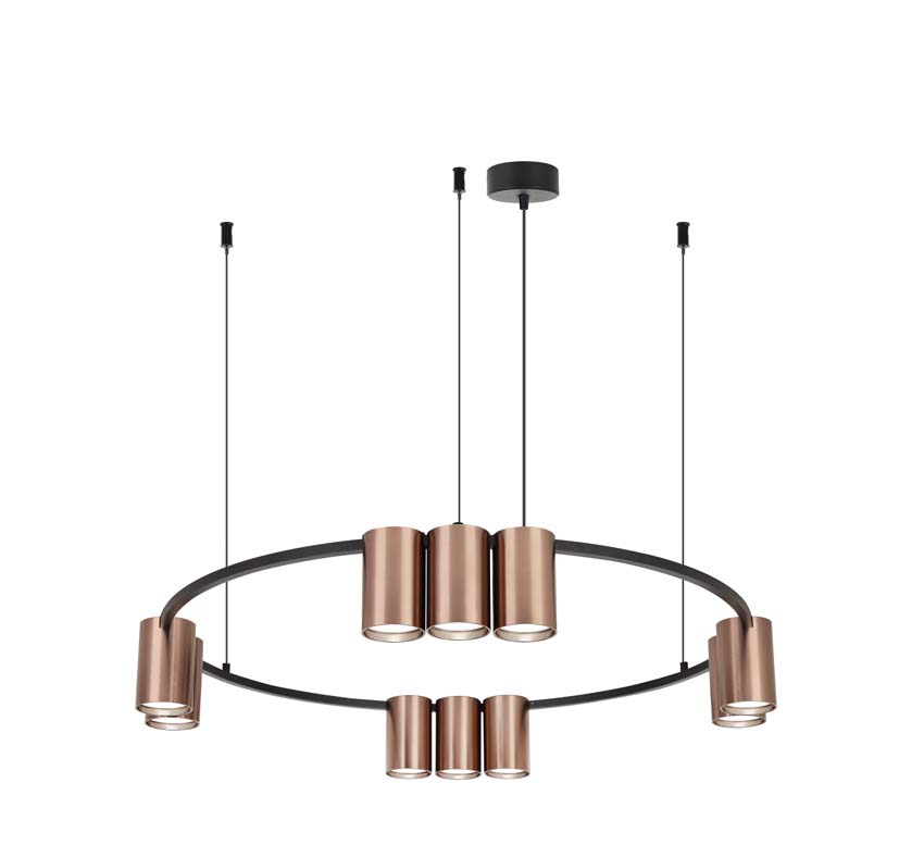 Suspension - Bronze/noir - Ø60cm - Dimmable - GU10 - 10x5W