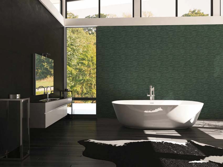 Vinyl op vliesbehang gelijnd groen/lichtgroen 0,53x10m