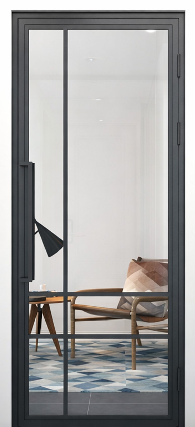 Stalen binnendeur Tara zwart 6W asymmetrisch 98x234,9cm links duwend