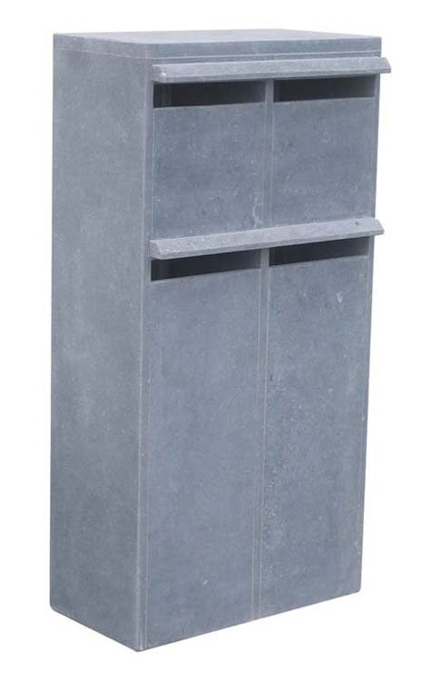 Brievenbus blauwsteen Gouvy 4box 32x62x125cm