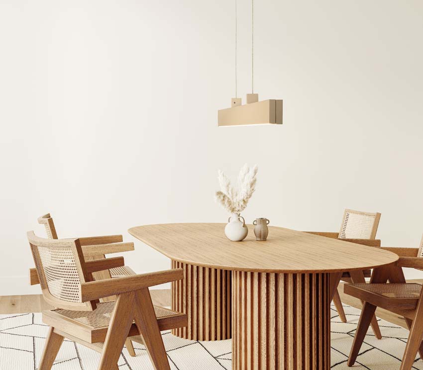 Hanglamp Easy Lift - Zand - 110-140cm - Dimbaar - 2x15W - 3000K - met afstandsbediening