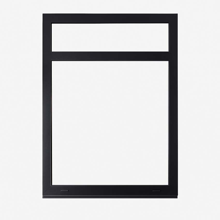 Châssis fixe+imposte pvc Deceuninck Elegant Infinity noir/blanc