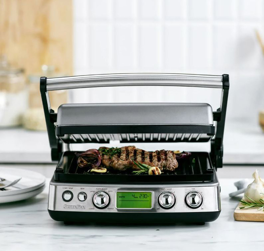 Contactgrill Greenpan Elite PFAS-vrij zilver 18,6x35,3x34,6cm