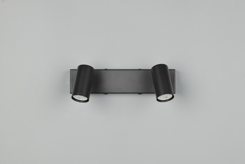 Spot en saillie - noir mat - 26x6x13,5cm - dimmable - GU10/MR11 - 2x5W