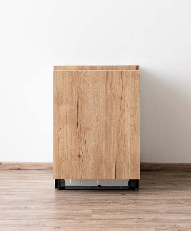 Armoire de cuisine Plenti avec panneau pour lave-vaisselle noir/aspect bois 59,6x74,4cm